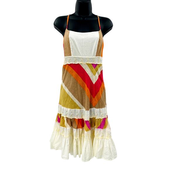 Free People Y2K Vintage Chevron Sun Dress - Picture 1 of 4